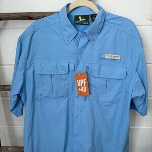 NWT Field & Stream Light Blue UPF 40+ Mens Fishing Shirt. Size Large